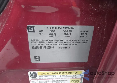 2010 Chevrolet Malibu Ltz from USA, damaged, VIN 1G1ZE5EB3AF208008